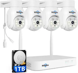 Kit de videovigilancia NVR inalámbrico Hiseeu 4 cámaras 3MP