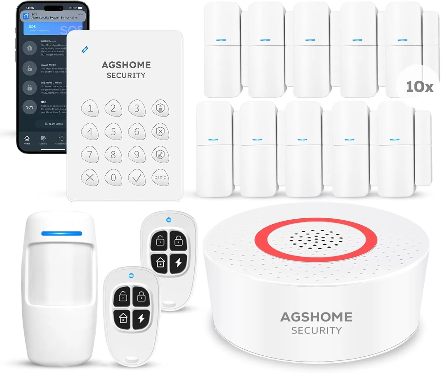 AGSHOME A-15PACK Alarma Casa 15 Piezas