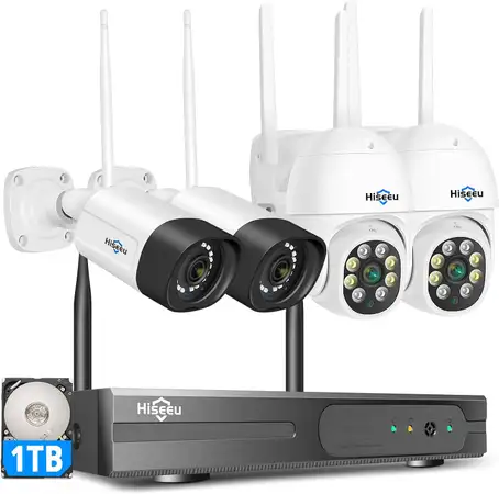 Kit de videovigilancia WiFi híbrido 10 canales Hiseeu