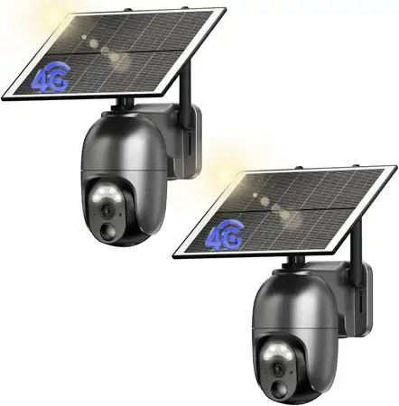 NUASI Cámara 4G Solar Exterior Pack 2