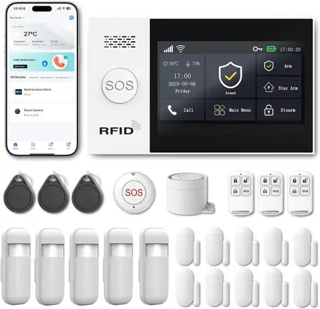 Sistema de alarma WiFi 4G RenseCum A107F 24 piezas