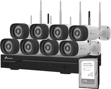 Kit CCTV WiFi Nivian 8 cámaras 2K con NVR 16 canales
